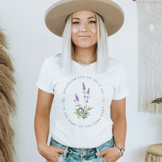 Colossians 3:17 Lavender Flower T-Shirt