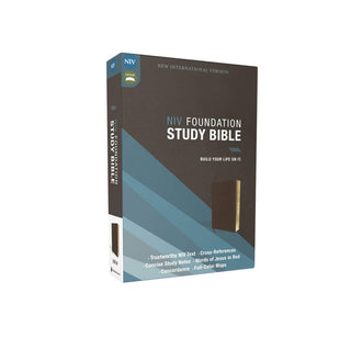 NIV, Foundation Study Bible, Leathersoft, Brown, Red Letter