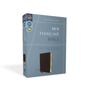 NIV Thinline Bible, Black Bonded Leather, Red Letter, Comfort Print (New International Version)