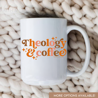 Theology & Coffee Fall Mug Pumpkin Spice Colors