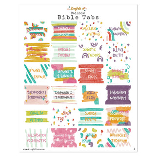 Rainbow Bible Tabs Stickers