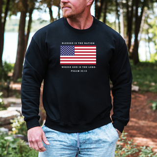 Blessed Is The Nation Whose God is the Lord Unisex Crewneck Sweatshirt