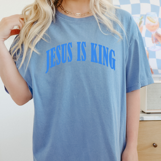 Jesus is King Bright Colors Christian Crewneck T-Shirt Apparel
