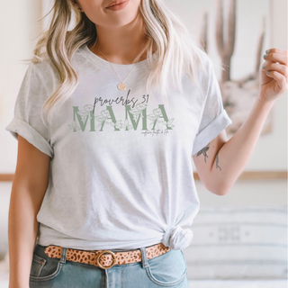 Proverbs 31 Mama Sage Green Flower Women's T-Shirt