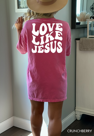 Love Like Jesus Groovy Wavy Comfort Colors Heavyweight T-Shirt