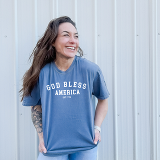 God Bless America 1776 - Comfort Christian T-Shirt, Gospel Wear and Share