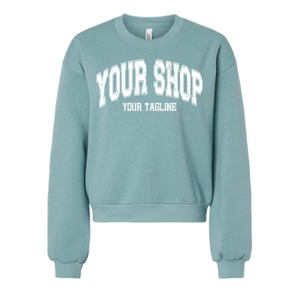 Custom Logo Women's Bubble Sleeve Boxy Athletic Sweatshirt (MIN. 3)