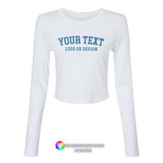 Custom Branded Logo Women's Micro Rib Long Sleeve Baby Tee (MIN. 3)