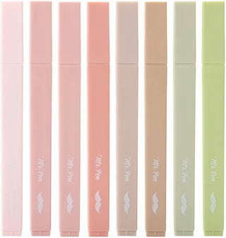 Mr. Pen Aesthetic Highlighters Set of 8 Chisel Tip