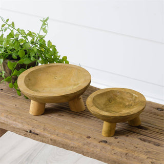 Raw Wood Bowl Risers (Set Of 02)