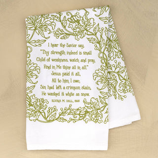 Jesus Paid It All Hymn Tea Towel — 24" x 20"