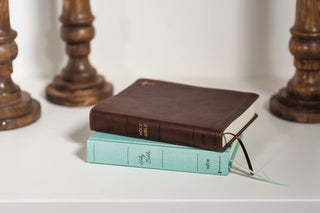 NIV, Journal the Word Bible (Perfect for Note-Taking), Double-Column, Leathersoft, Brown, Red Letter, Comfort Print: Reflect, Take Notes, or Create Art Next to Your Favorite Verses
