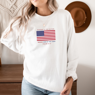 Blessed Is The Nation Whose God is the Lord Unisex Crewneck Sweatshirt