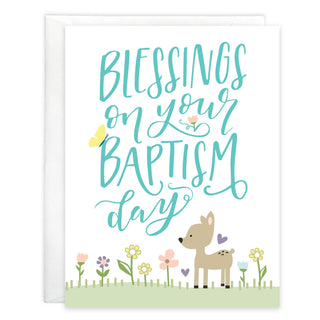 With Scripture Religious Greeting Card - Baptism Flowers