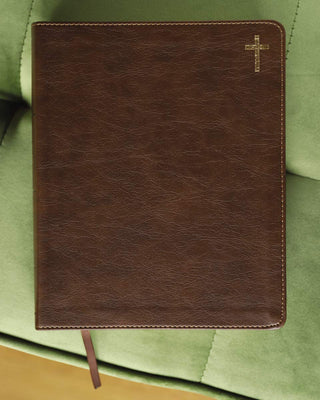 NIV, Journal the Word Bible (Perfect for Note-Taking), Double-Column, Leathersoft, Brown, Red Letter, Comfort Print: Reflect, Take Notes, or Create Art Next to Your Favorite Verses