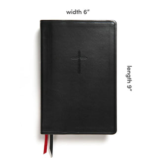CSB Everyday Study Bible, Black LeatherTouch, Black Letter, Study Notes, Illustrations, Articles, Easy-to-Carry, Easy-to-Read Bible Serif Type
