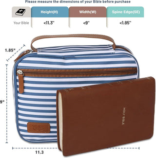 Navy Stripe Bible Case