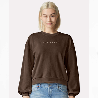 Custom Logo Women's Bubble Sleeve Boxy Athletic Sweatshirt (MIN. 3)