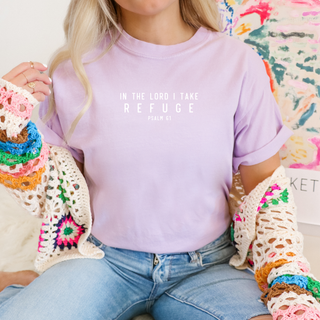 In the Lord I Take Refuge Psalm 61 Comfort Colors Tshirt - Front Only - March 2026 Collection