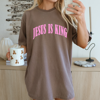 Jesus is King Bright Colors Christian Crewneck T-Shirt Apparel