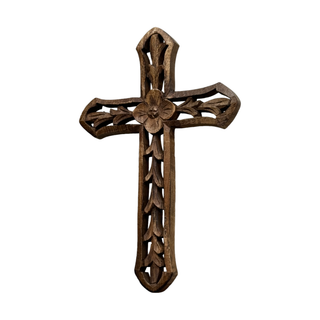 Rosemary Hand Carved Wood Wall Cross