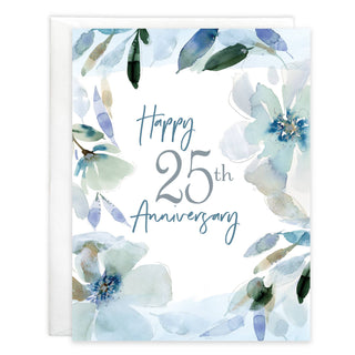 Anniversary Greeting Card - 25th Anniversary Flowers