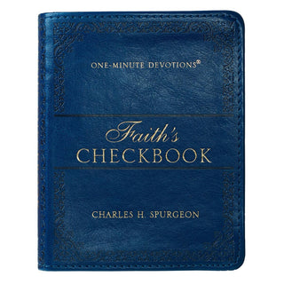 Faith's Checkbook Navy Blue Faux Leather One-Minute Devotion