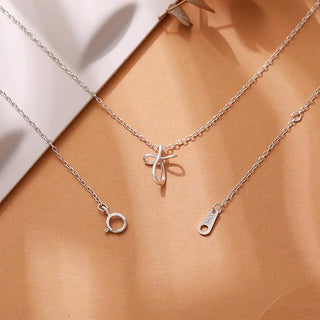 "Complete in Christ" Minimalist Infinity Cross Necklace