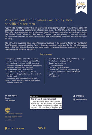 NIV, Men's Devotional Bible, Large Print