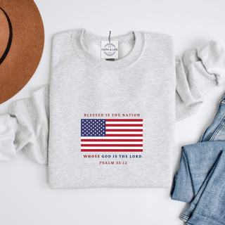 Blessed Is The Nation Whose God is the Lord Unisex Crewneck Sweatshirt