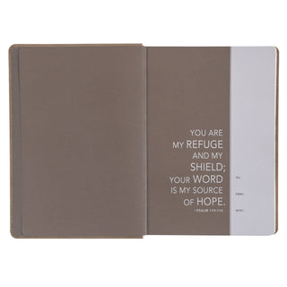 Devotional Bible NLT for Men Faux Leather, Tan