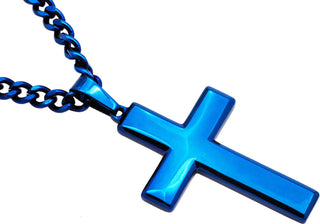 Men's Blue S.Steel Cross Pendant