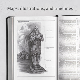 CSB Everyday Study Bible, Black LeatherTouch, Black Letter, Study Notes, Illustrations, Articles, Easy-to-Carry, Easy-to-Read Bible Serif Type