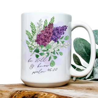 Be Still and Know Watercolor 15oz Ceramic Coffee Mug