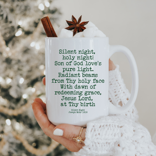 Silent Night Holy Night Hymn 11oz Ceramic Christmas Mug