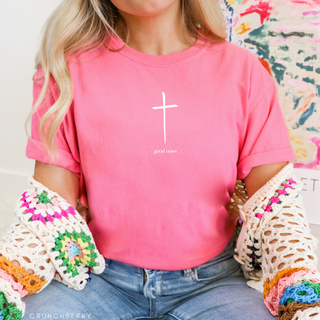 Good News Cross Comfort Colors Christian Crewneck T-Shirt Apparel