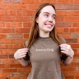 Embroidered Jesus is King Cute Christian T-Shirt