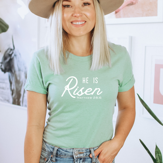 He Is Risen Matthew 28:6 Soft Christian Easter T-Shirt