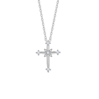 "Gloria" 14k Gold Fill Sterling Silver Cubic Zirconia Cross Necklace