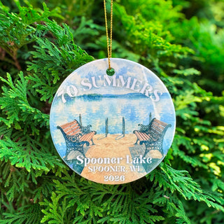 Spooner, WI: 70 Year Family Reunion Ceramic Christmas Ornament