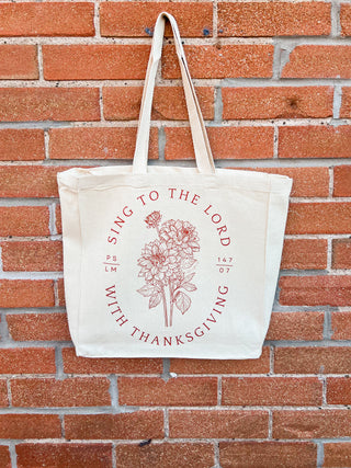 *LAST ONE!* November Tote Of The Month -  Sing To The Lord With Thanksgiving