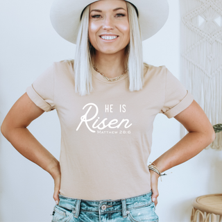 He Is Risen Matthew 28:6 Soft Christian Easter T-Shirt