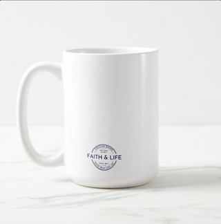 Joy in the Morning Bible Verse Watercolor Floral Christian 15oz Ceramic Coffee Mug