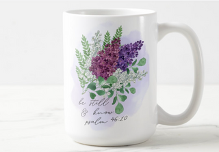 Be Still and Know Watercolor 15oz Ceramic Coffee Mug