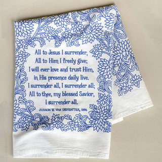 I Surrender All Hymn Tea Towel
