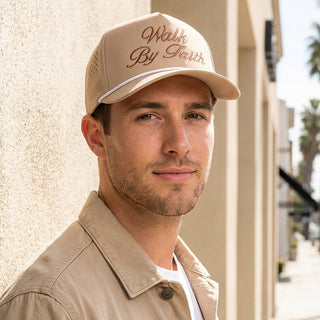 Walk By Faith Embroidered Performance Rope Trucker Hat
