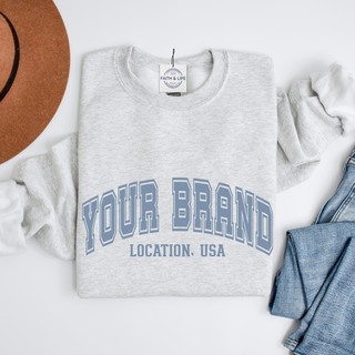 Custom Varsity Arched Mascot Team Sweatshirt (Min 3)