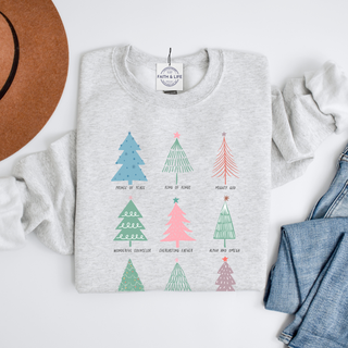 December Sweatshirt Of The Month - The Names Of God Christmas Trees