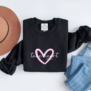 Take Heart Cozy Crewneck Valentine Sweatshirt