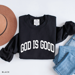 God is Good Cozy Crewneck Sweatshirt